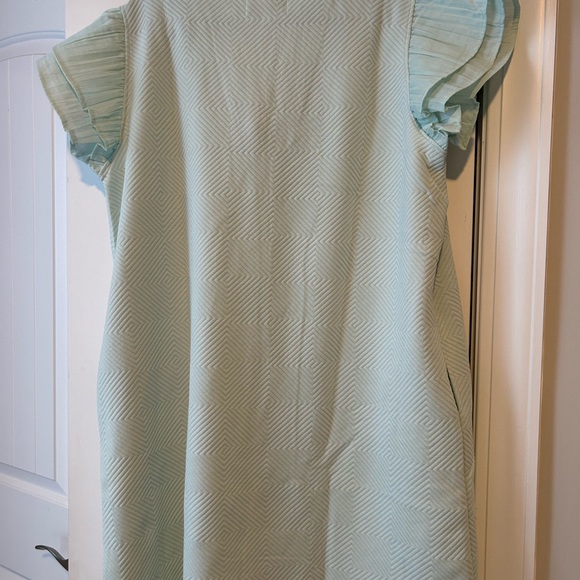 Simply Southern Mint Embellished Ruffle Neck Shift - Picture 5 of 5